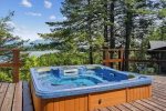 Hot tub with lake views
